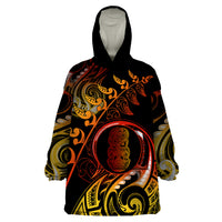 New Zealand Wearable Blanket Hoodie Aotearoa Hei-Tiki Maori Fern Tattoo Arty - Wonder Print Shop