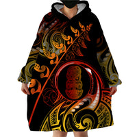 New Zealand Wearable Blanket Hoodie Aotearoa Hei-Tiki Maori Fern Tattoo Arty - Wonder Print Shop