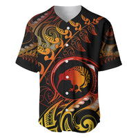 New Zealand Baseball Jersey Aotearoa Kiwi Bird Maori Fern Tattoo Arty LT9 - Wonder Print Shop