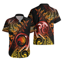 New Zealand Hawaiian Shirt Aotearoa Kiwi Bird Maori Fern Tattoo Arty - Wonder Print Shop