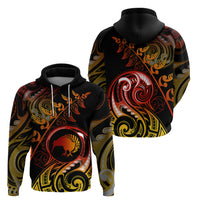 New Zealand Hoodie Aotearoa Kiwi Bird Maori Fern Tattoo Arty - Wonder Print Shop