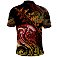 New Zealand Polo Shirt Aotearoa Kiwi Bird Maori Fern Tattoo Arty - Wonder Print Shop