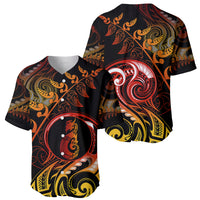 New Zealand Baseball Jersey Aotearoa Manaia Maori Fern Tattoo Arty LT9 - Wonder Print Shop