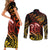New Zealand Couples Matching Short Sleeve Bodycon Dress and Long Sleeve Button Shirts Aotearoa Manaia Maori Fern Tattoo Arty LT9 - Wonder Print Shop