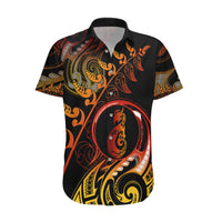 New Zealand Hawaiian Shirt Aotearoa Manaia Maori Fern Tattoo Arty - Wonder Print Shop
