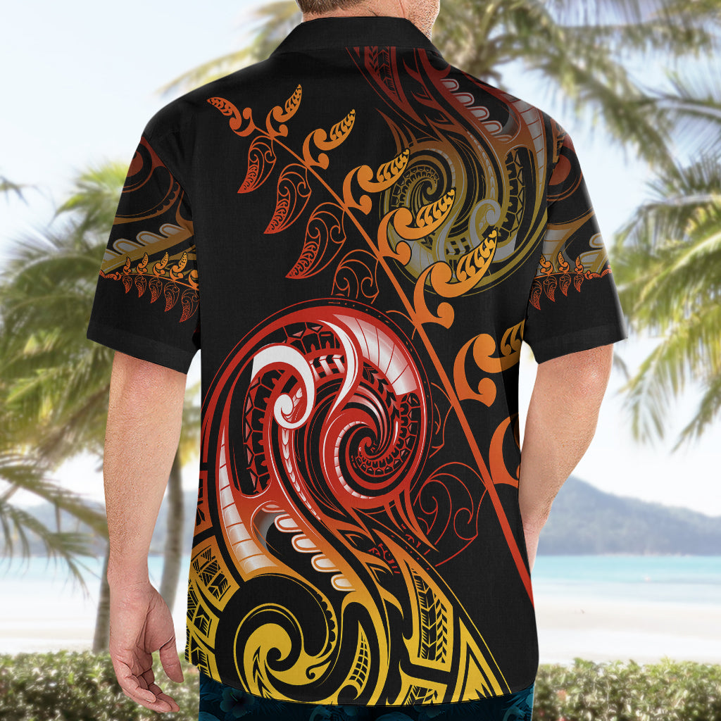 New Zealand Hawaiian Shirt Aotearoa Manaia Maori Fern Tattoo Arty - Wonder Print Shop