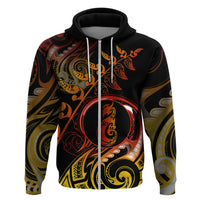 New Zealand Hoodie Aotearoa Manaia Maori Fern Tattoo Arty - Wonder Print Shop