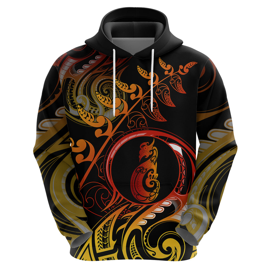 New Zealand Hoodie Aotearoa Manaia Maori Fern Tattoo Arty - Wonder Print Shop