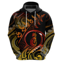 New Zealand Hoodie Aotearoa Manaia Maori Fern Tattoo Arty - Wonder Print Shop