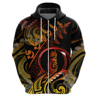 New Zealand Hoodie Aotearoa Manaia Maori Fern Tattoo Arty - Wonder Print Shop