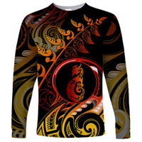 New Zealand Long Sleeve Shirt Aotearoa Manaia Maori Fern Tattoo Arty - Wonder Print Shop