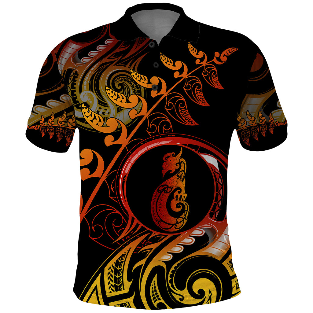 New Zealand Polo Shirt Aotearoa Manaia Maori Fern Tattoo Arty - Wonder Print Shop