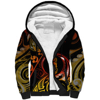 New Zealand Sherpa Hoodie Aotearoa Manaia Maori Fern Tattoo Arty - Wonder Print Shop