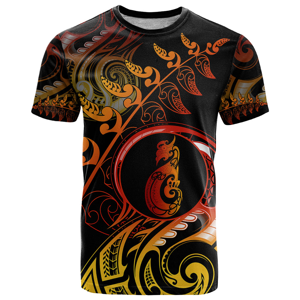 New Zealand T Shirt Aotearoa Manaia Maori Fern Tattoo Arty - Wonder Print Shop