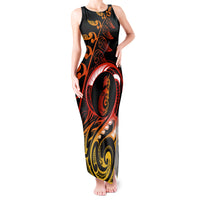 New Zealand Tank Maxi Dress Aotearoa Manaia Maori Fern Tattoo Arty - Wonder Print Shop