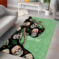 Mexican Sugar Skull Personalized Area Rug Dia de Los Muertos Vibe LT9 - Wonder Print Shop