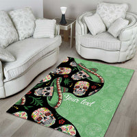 Mexican Sugar Skull Personalized Area Rug Dia de Los Muertos Vibe LT9 - Wonder Print Shop