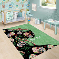 Mexican Sugar Skull Personalized Area Rug Dia de Los Muertos Vibe LT9 - Wonder Print Shop