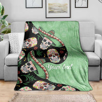 Mexican Sugar Skull Personalized Blanket Dia de Los Muertos Vibe