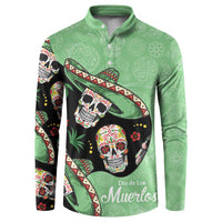 Mexican Sugar Skull Personalized Button Sweatshirt Dia de Los Muertos Vibe LT9 - Wonder Print Shop