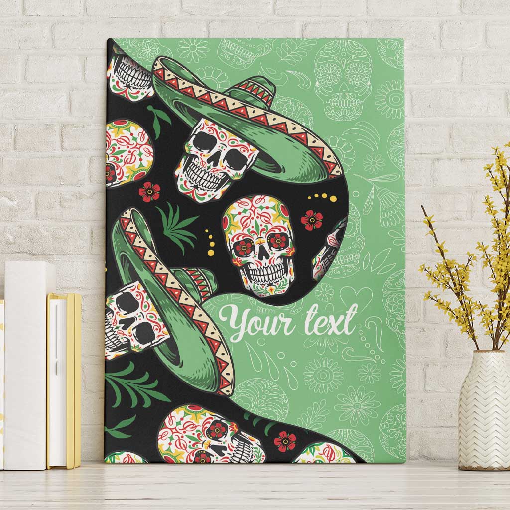 Mexican Sugar Skull Personalized Canvas Wall Art Dia de Los Muertos Vibe LT9 - Wonder Print Shop
