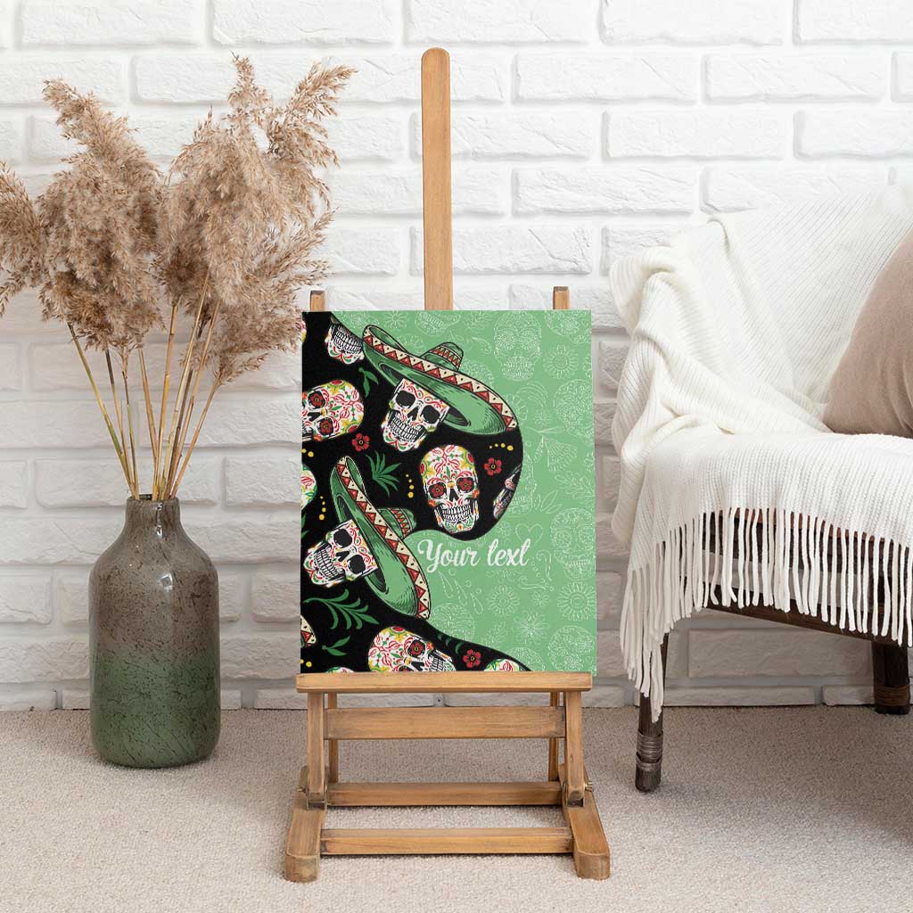 Mexican Sugar Skull Personalized Canvas Wall Art Dia de Los Muertos Vibe LT9 - Wonder Print Shop
