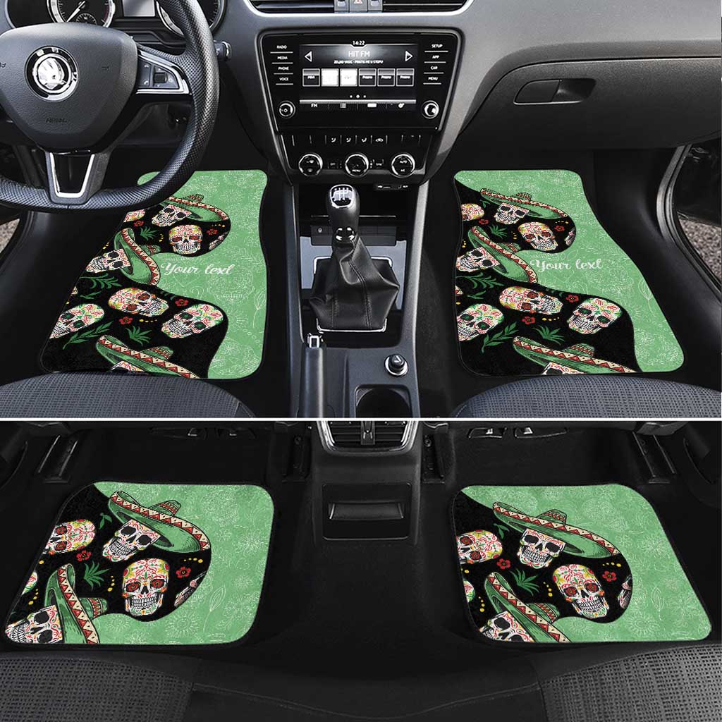 Mexican Sugar Skull Personalized Car Mats Dia de Los Muertos Vibe LT9 - Wonder Print Shop