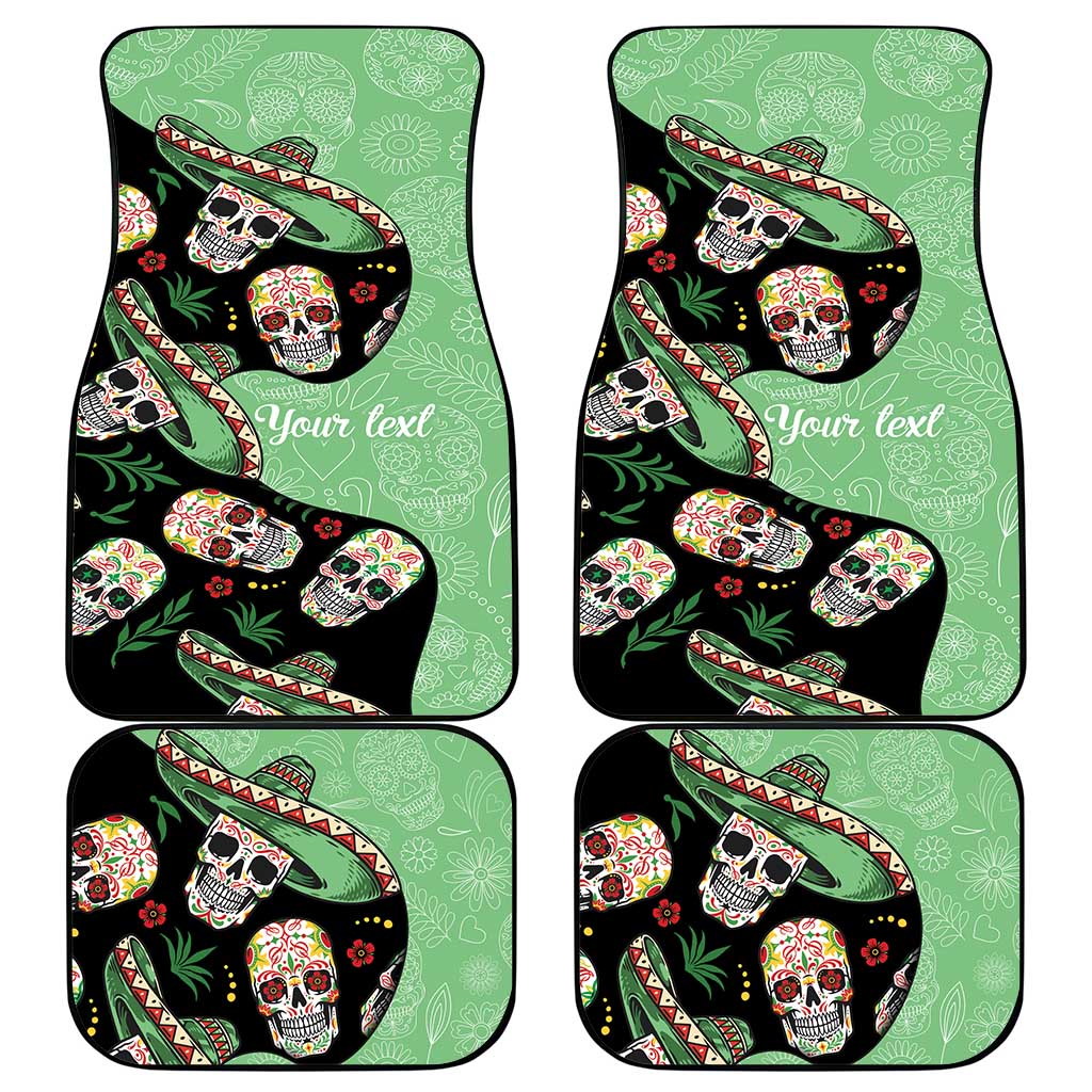 Mexican Sugar Skull Personalized Car Mats Dia de Los Muertos Vibe LT9 - Wonder Print Shop