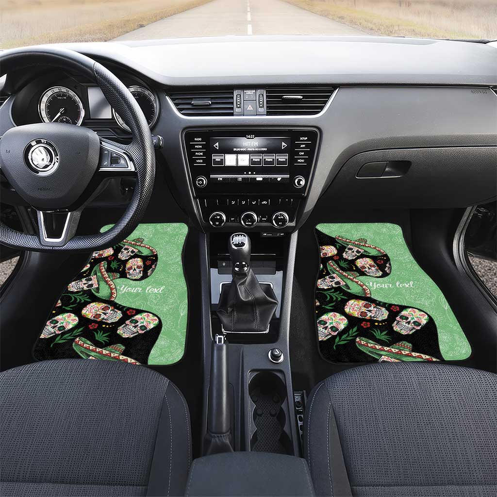 Mexican Sugar Skull Personalized Car Mats Dia de Los Muertos Vibe LT9 - Wonder Print Shop