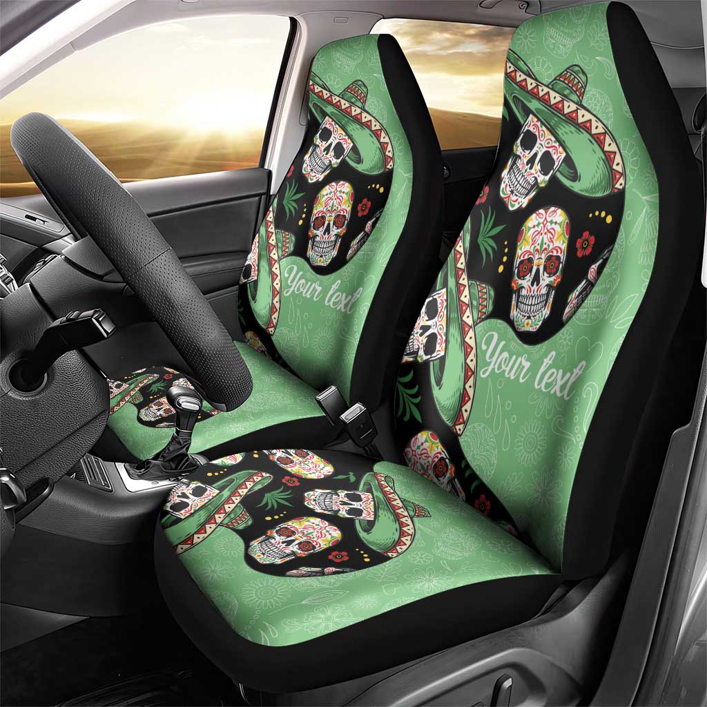 Mexican Sugar Skull Personalized Car Seat Cover Dia de Los Muertos Vibe LT9 - Wonder Print Shop