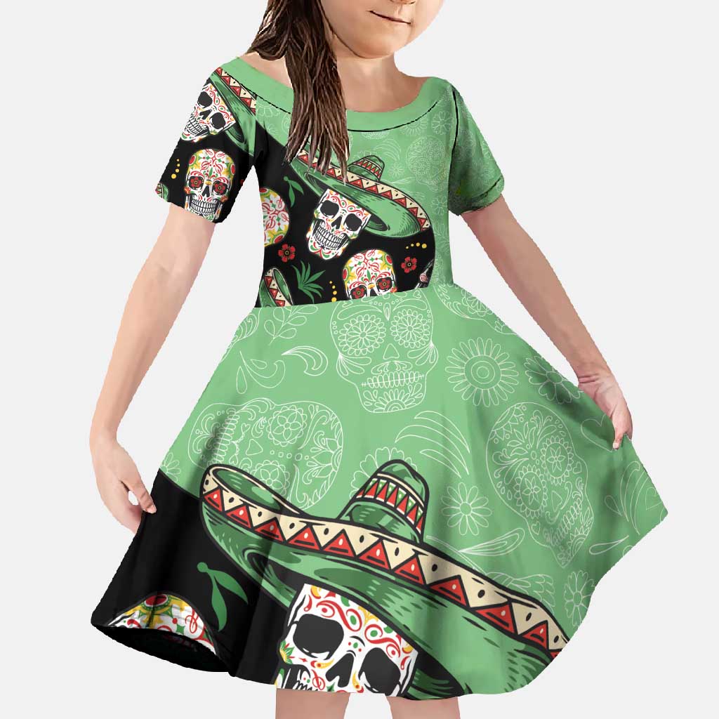 Mexican Sugar Skull Personalized Family Matching Mermaid Dress and Hawaiian Shirt Dia de Los Muertos Vibe LT9 - Wonder Print Shop