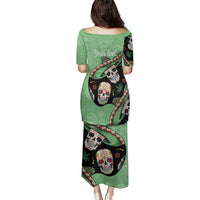 Mexican Sugar Skull Personalized Family Matching Puletasi and Hawaiian Shirt Dia de Los Muertos Vibe - Wonder Print Shop