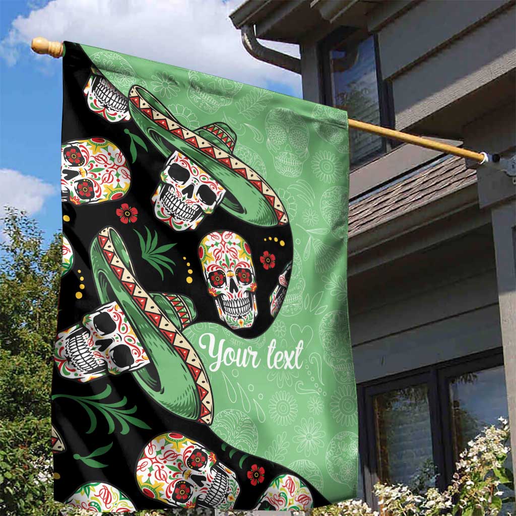 Mexican Sugar Skull Personalized Garden Flag Dia de Los Muertos Vibe - Wonder Print Shop