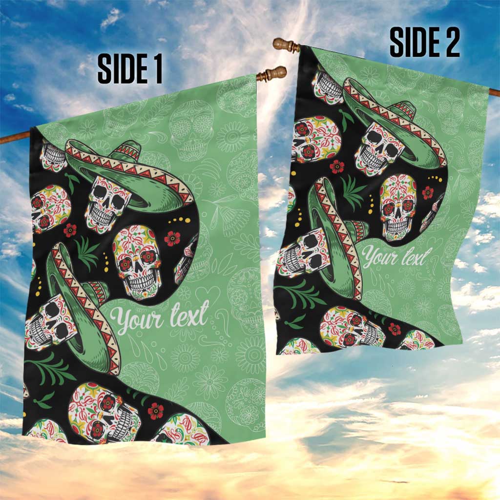 Mexican Sugar Skull Personalized Garden Flag Dia de Los Muertos Vibe - Wonder Print Shop