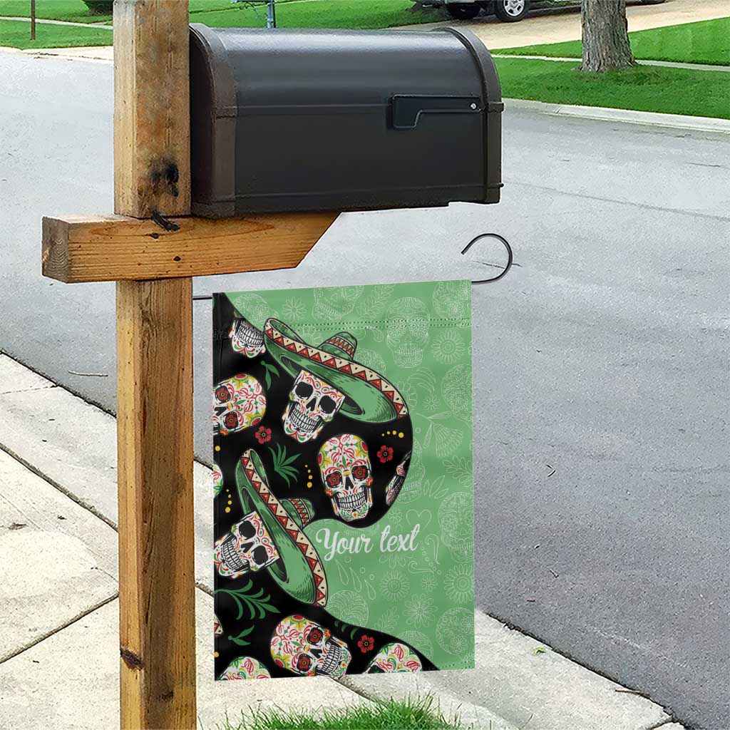Mexican Sugar Skull Personalized Garden Flag Dia de Los Muertos Vibe - Wonder Print Shop