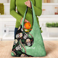 Mexican Sugar Skull Personalized Grocery Bag Dia de Los Muertos Vibe