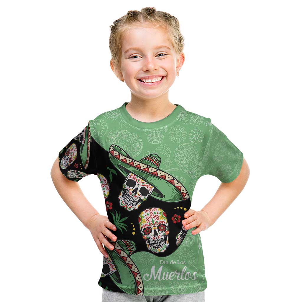 Mexican Sugar Skull Personalized Kid T Shirt Dia de Los Muertos Vibe - Wonder Print Shop