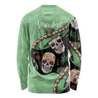 Mexican Sugar Skull Personalized Long Sleeve Shirt Dia de Los Muertos Vibe - Wonder Print Shop