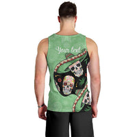 Mexican Sugar Skull Personalized Men Tank Top Dia de Los Muertos Vibe - Wonder Print Shop