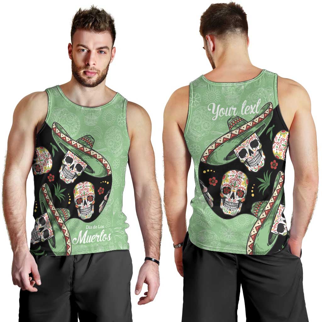Mexican Sugar Skull Personalized Men Tank Top Dia de Los Muertos Vibe - Wonder Print Shop