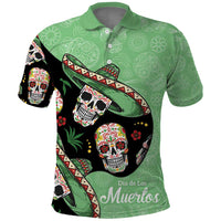 Mexican Sugar Skull Personalized Polo Shirt Dia de Los Muertos Vibe - Wonder Print Shop