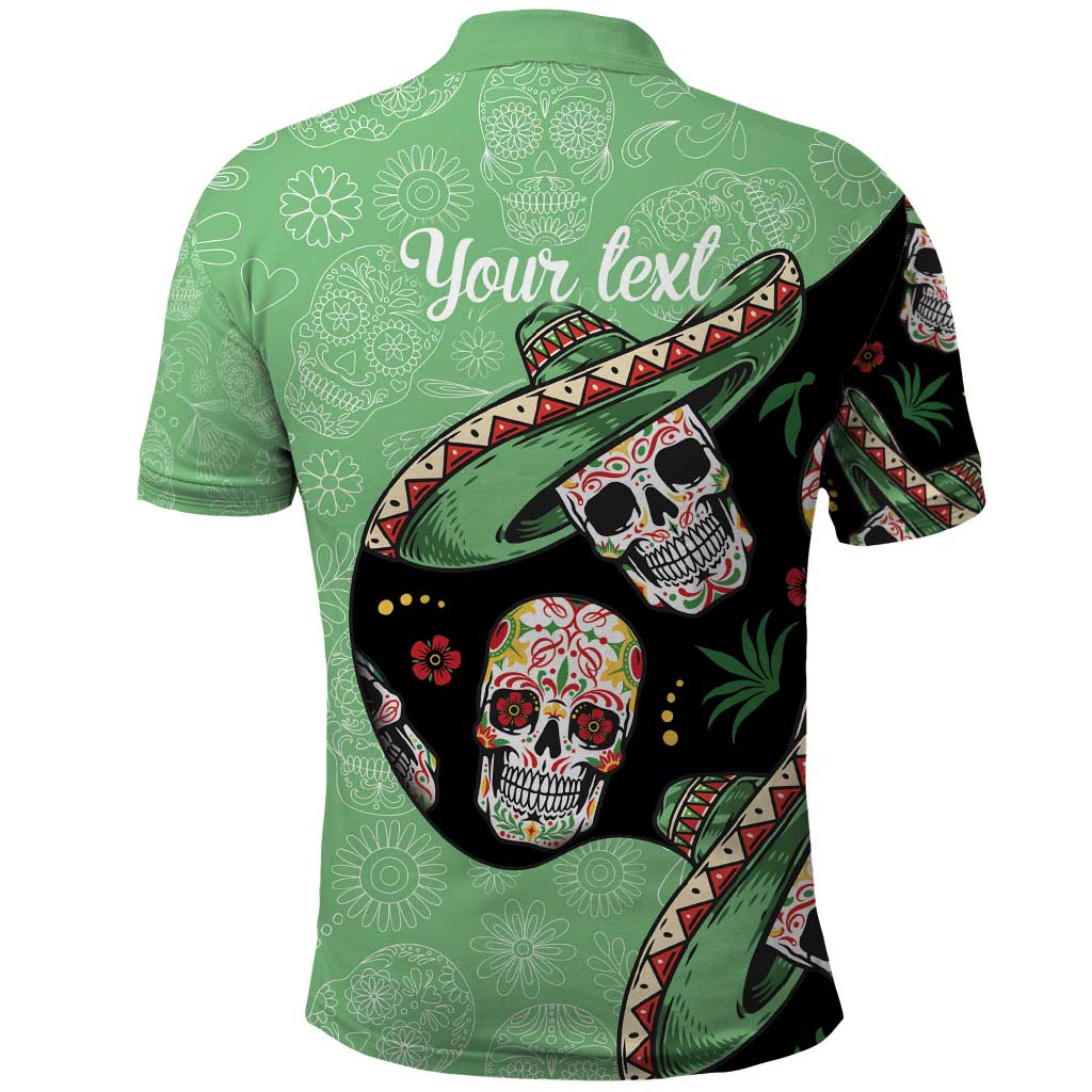 Mexican Sugar Skull Personalized Polo Shirt Dia de Los Muertos Vibe - Wonder Print Shop