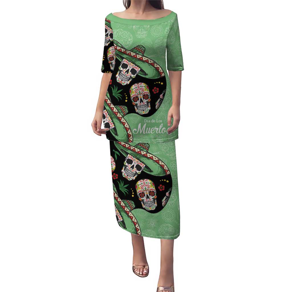 Mexican Sugar Skull Personalized Puletasi Dia de Los Muertos Vibe - Wonder Print Shop