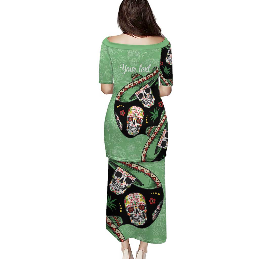 Mexican Sugar Skull Personalized Puletasi Dia de Los Muertos Vibe - Wonder Print Shop