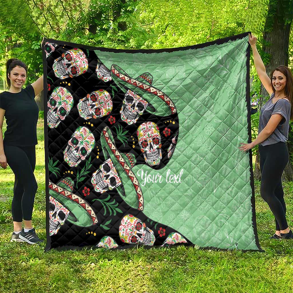 Mexican Sugar Skull Personalized Quilt Dia de Los Muertos Vibe - Wonder Print Shop
