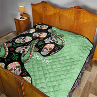 Mexican Sugar Skull Personalized Quilt Dia de Los Muertos Vibe - Wonder Print Shop