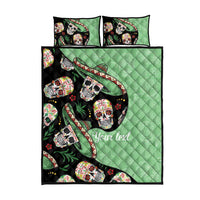 Mexican Sugar Skull Personalized Quilt Bed Set Dia de Los Muertos Vibe - Wonder Print Shop