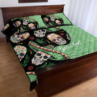 Mexican Sugar Skull Personalized Quilt Bed Set Dia de Los Muertos Vibe - Wonder Print Shop