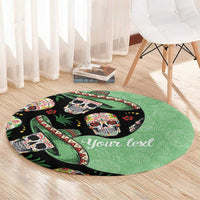 Mexican Sugar Skull Personalized Round Carpet Dia de Los Muertos Vibe