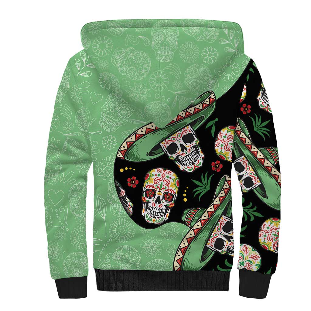 Mexican Sugar Skull Personalized Sherpa Hoodie Dia de Los Muertos Vibe - Wonder Print Shop